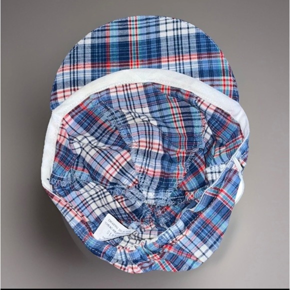 Vintage Baby Plaid Overalls Romper with Matching Hat Bear Golf Size 6-9 Months - Picture 6 of 8